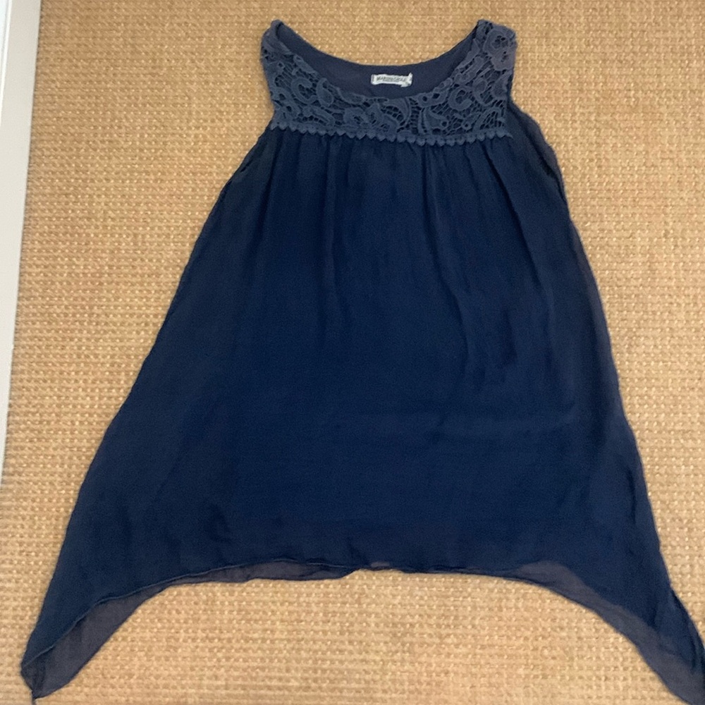 Silk blouse with cotton lace